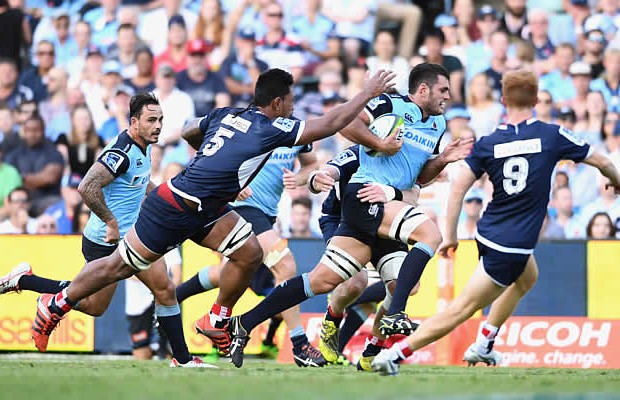 Dave Dennis on the charge for the Waratahs