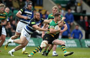 George North on the run for Northampton