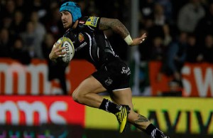 Double try scorer Jack Nowell races away for Exeter Chiefs