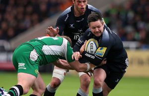 Mike Delany in action for Newcastle Falcons