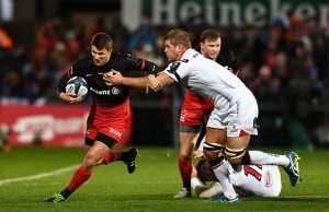 Richard Wigglesworth on the attack for Saracens