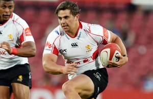 Rohan Janse van Rensburg on the charge for the Lions
