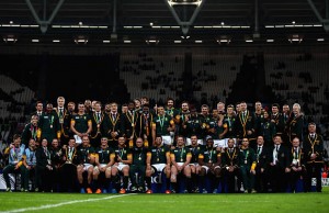 South Africa pose with their medals for third place