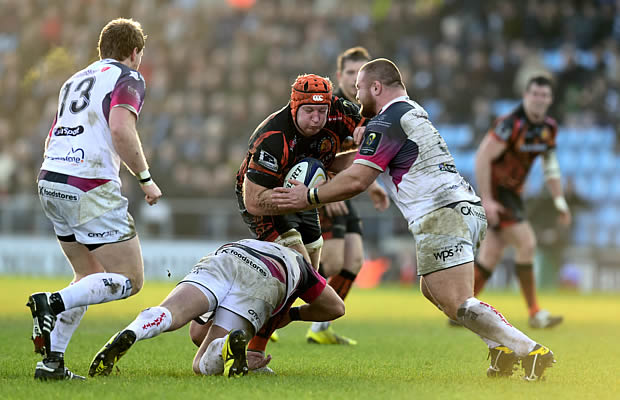 Thomas Waldrom scored two tries for Exeter Chiefs