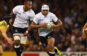 Akapusi Qera on the attack for Fiji against Australia