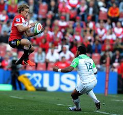 Andries Coetzee takes a high ball for the Lions