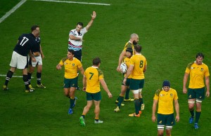Referee Craig Joubert awards Australia a late match winning penalty