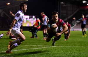 Harlequins captain Danny Care scores a try