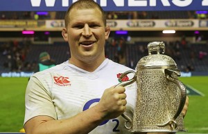 Dylan Hartley holds the Calcutta Cup