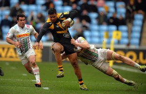 Frank Halai on the charge for Wasps
