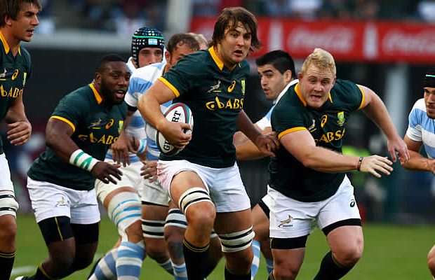 Lood de Jager in action for the Springboks