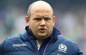 Scotland's Mike Cusack lines up ahead of a 2015 Rugby World Cup warm up