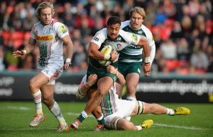 Peter Betham breaks out for Leicester Tigers