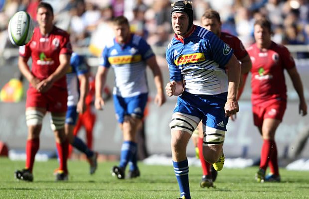 Pieter-Steph du Toit chases the ball for the Stormers