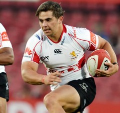 Rohan Janse van Rensburg on the charge for the Lions