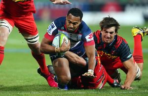 Sefa Naivalu is tackkled by the Stormers