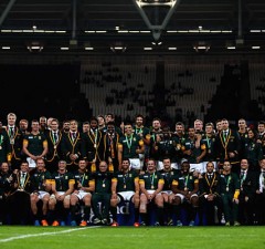 South Africa pose with their medals for third place