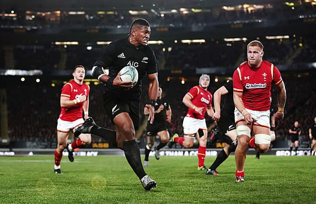 Waisake Naholo on the run for the All Blacks last weekend